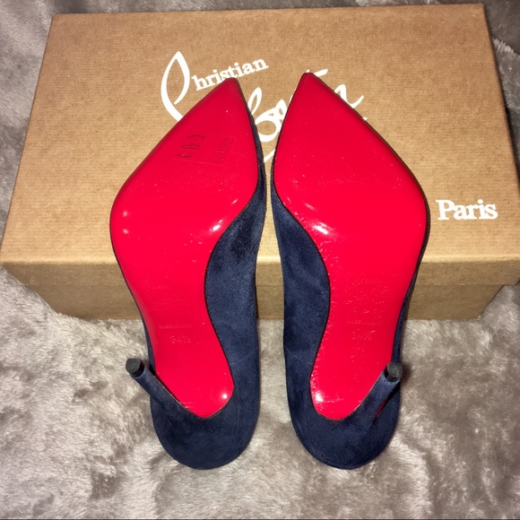 Christian Louboutin Navy Suede So Kate 120 - Picture 5 of 6